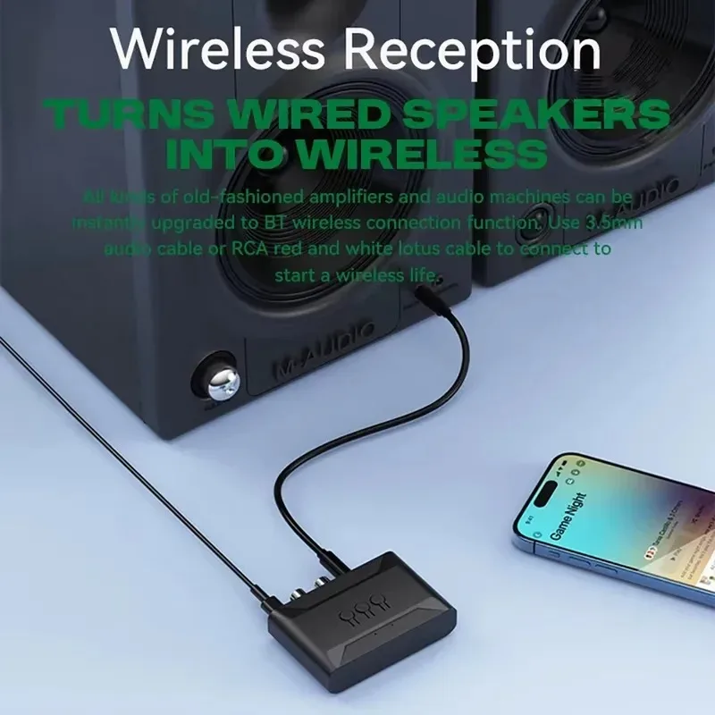 بلوتوث 5.4 استقبال الصوت U القرص RCA 3.5 مللي متر AUX USB ستيريو الموسيقى محول لاسلكي مع هيئة التصنيع العسكري لمجموعة السيارة السلكية المتكلم مكبر للصوت