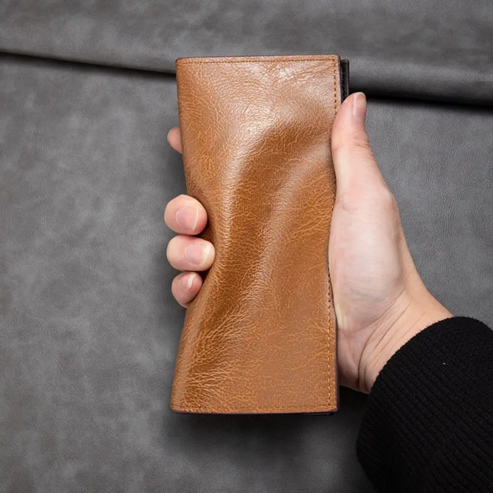 

Durable PU Leather Long Wallet Multiple Slots Soft Card Holder Card Bag Men