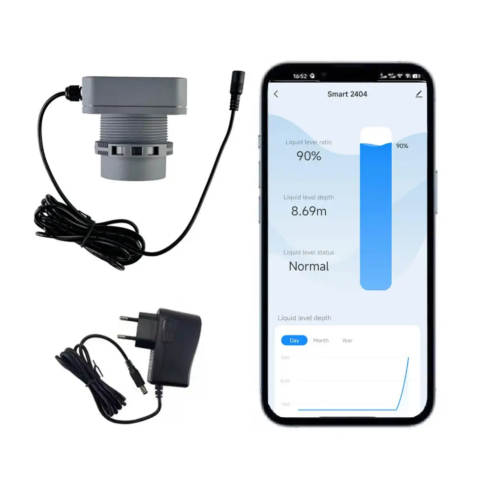 TLC2404 Tuya Smart Life APP Wireless WIFI Remote Monitor Reminder Oil Water Tank Level Sensor for 8 Meters Silo