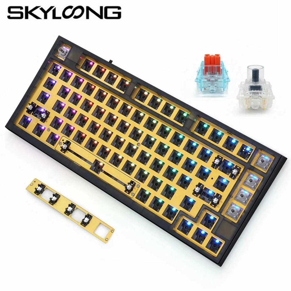 

Skyloong GK75 Hot Swappable Macro Bluetooth Wired 2.4G Mechanical Keyboard Triple Mode Knob Plastic Case Gasket RGB Keyboard Kit