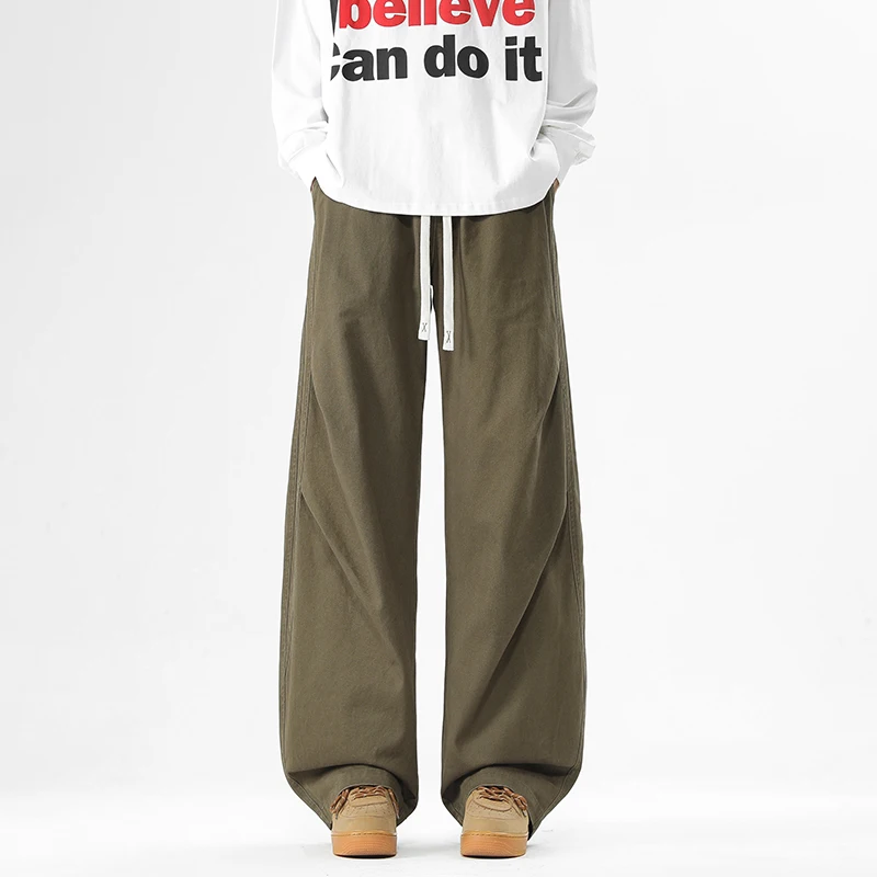 【Mirrordust】Autumn American Style Pure Cotton Outdoor Casual Long trousers for Men baggy cargo pants