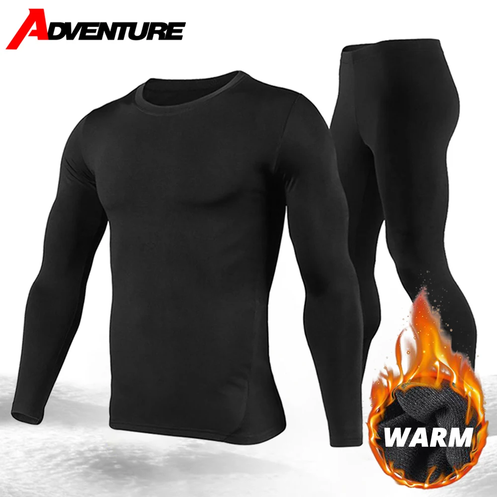 HEROBIKER Men's Fleece Lined Thermal Underwear Set Motorcycle Skiing Base Layer Winter Warm Long Johns Shirts & Tops Bottom Suit