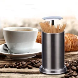 Stainless Steel Toothpick Press Box Stand Creative Storage Containers Holder Automatic Spring Cover Kitchen Organizer Boxes