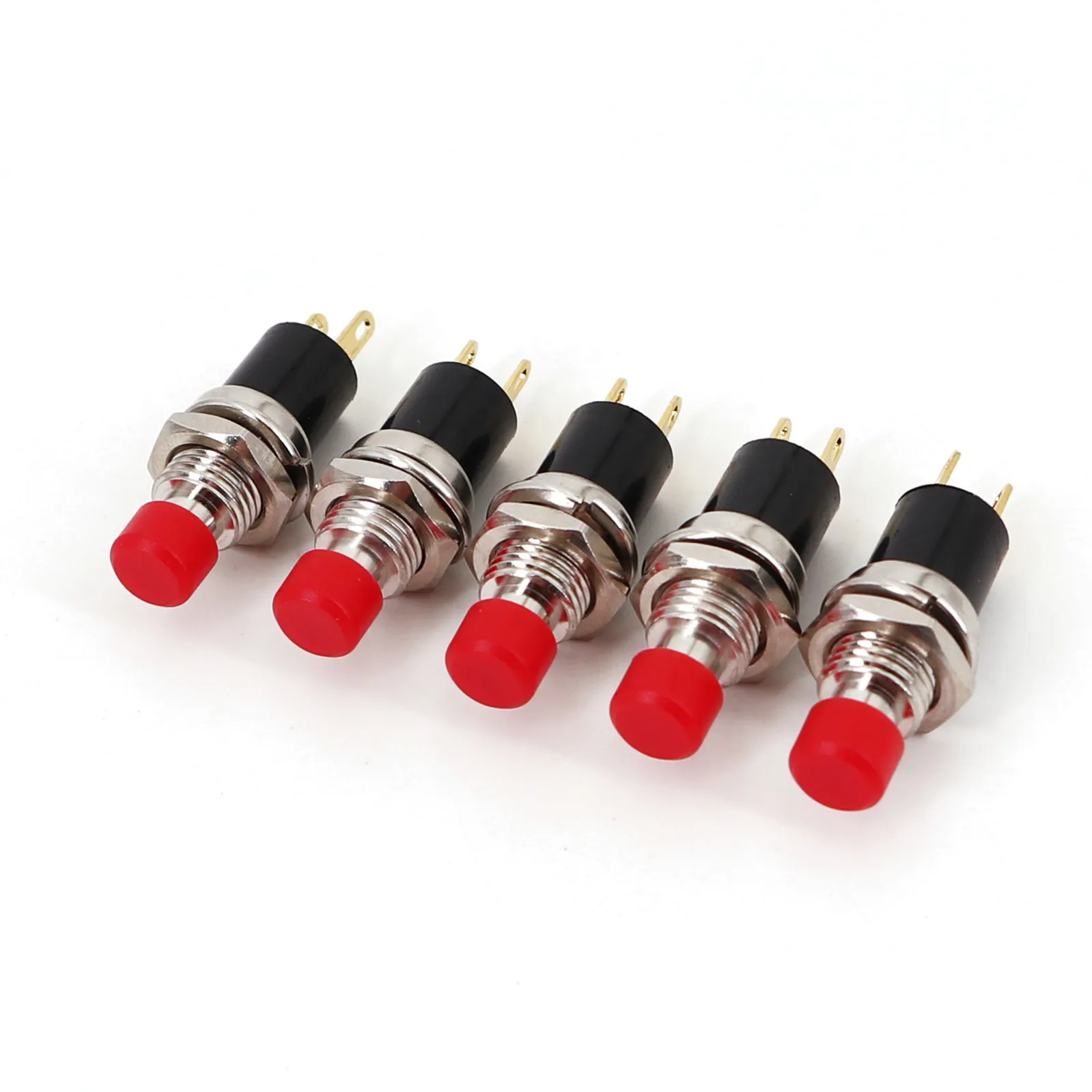 5Pcs PB05A 7mm ON-OFF 2Pin Latching Self-Locking SPST Normally Open Mini Push Button Switch
