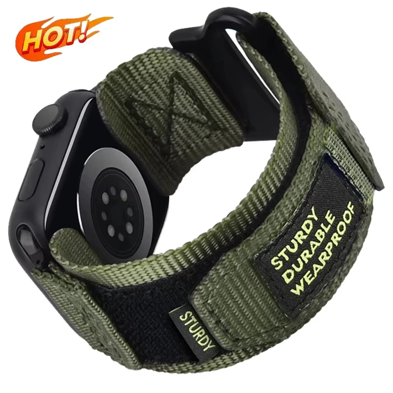 

Tactical Nylon Strap for Apple Watch Ultra 2 Band 49mm 44mm 41mm 45mm 46mm 42mm Bracelet for Iwatch Series 10 9 8 7 6 5 4 Sports