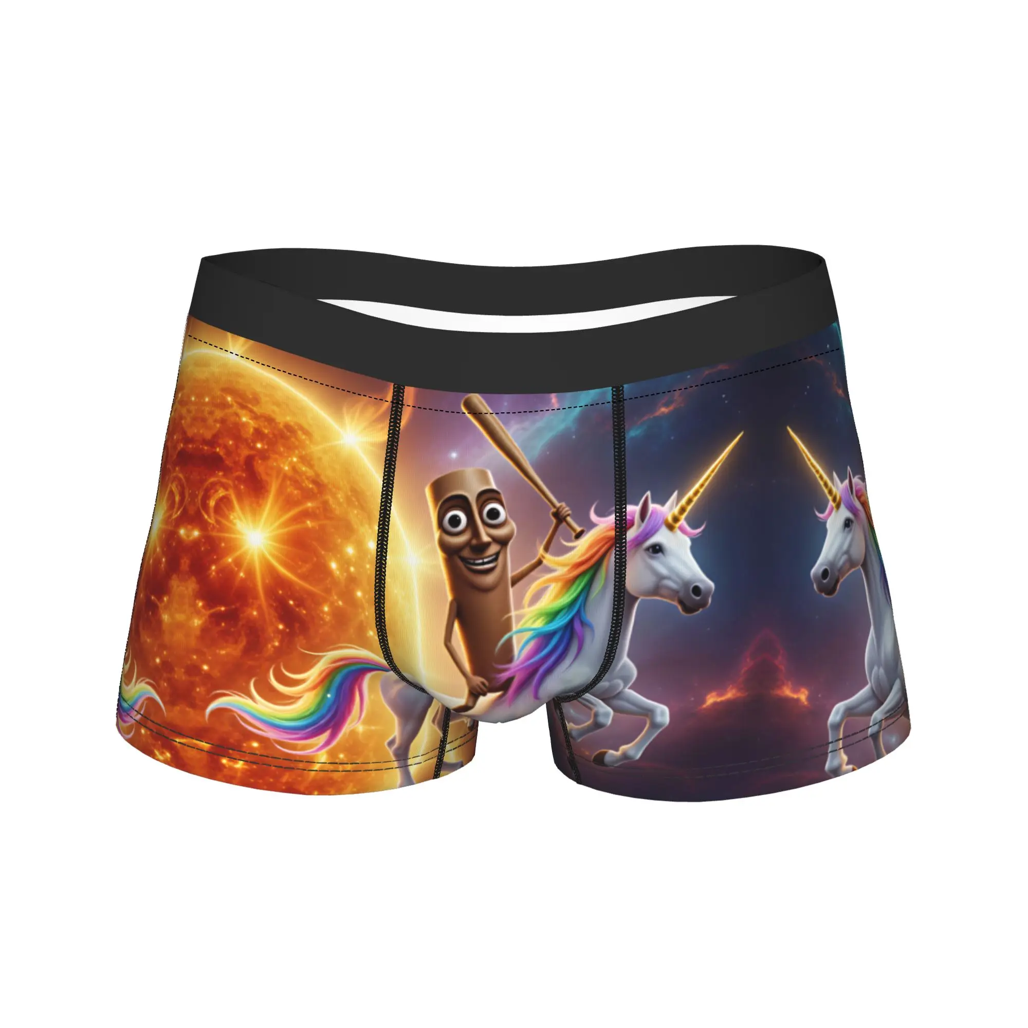 Tung Tung Sahur Unicorn Space Meme Underwear  Man Panties Customs Comfortable Boxer Shorts Hot Sale Shorts Briefs Plus Size