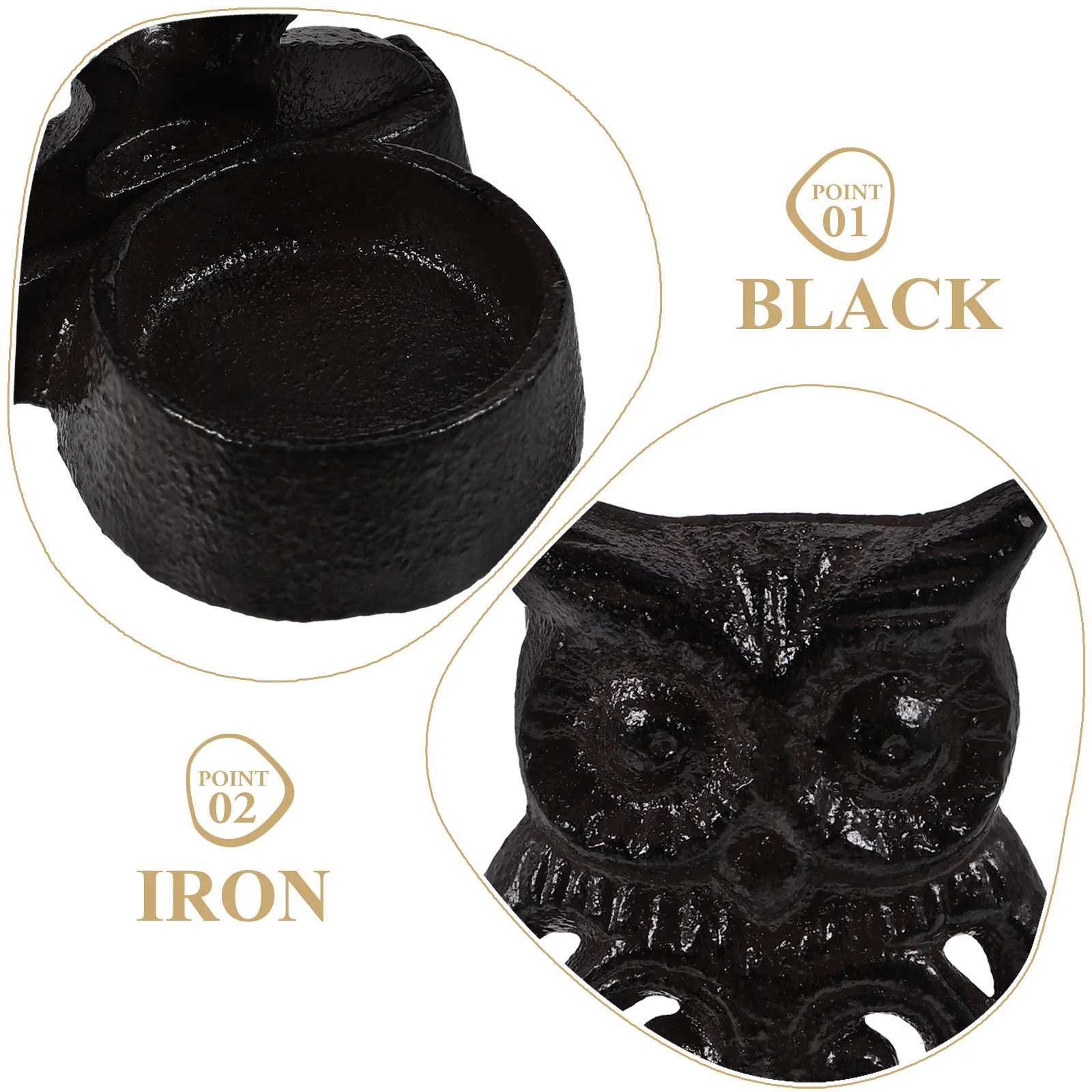 

Retro Creative Owl Shaped Holder Cast Iron Desktop Decoration American Style Romantic Atmosphere