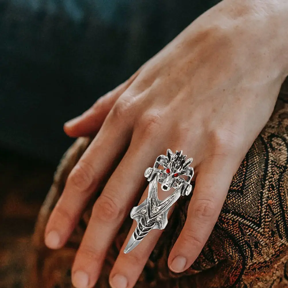 

4 Pcs Dragon Vintage Jewelry Snake for Teens Retro Skull Manual