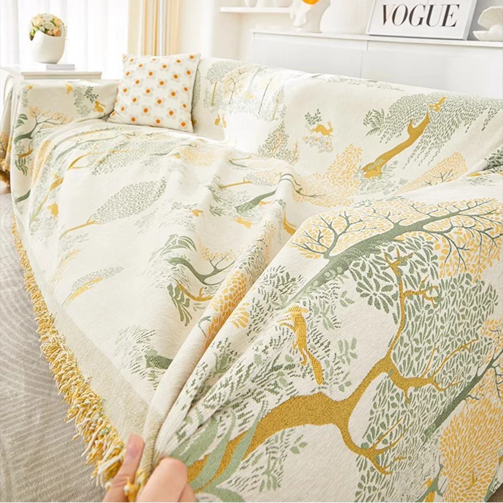 Simple Chenille Thickened Sofa Cover Blanket All-Season Universal Sofa Seat Covers Towel Multifunctional Decorative Blankets