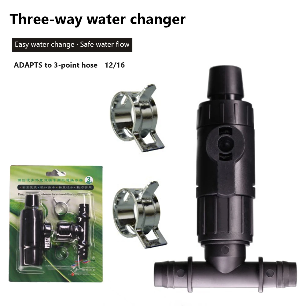 Fish Tank Water Changer Aquarium Water Changer 2 Size Options 3 Way Valve Water Exchanger For External Filter Barrel