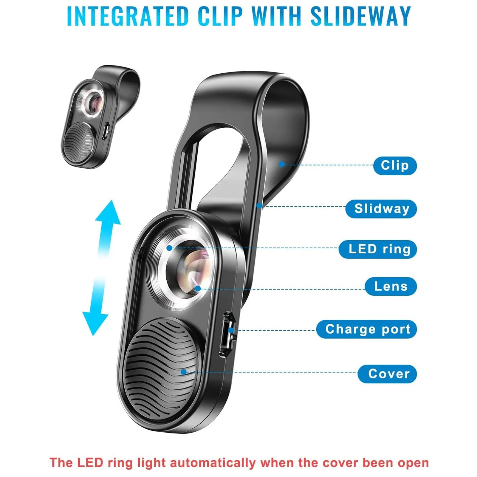 100X مجهر الهاتف المحمول ، HD عدسة بصرية مجهر رقمي مع ضوء LED ومشبك الهاتف الذكي ، Microworld للأطفال والكبار #4