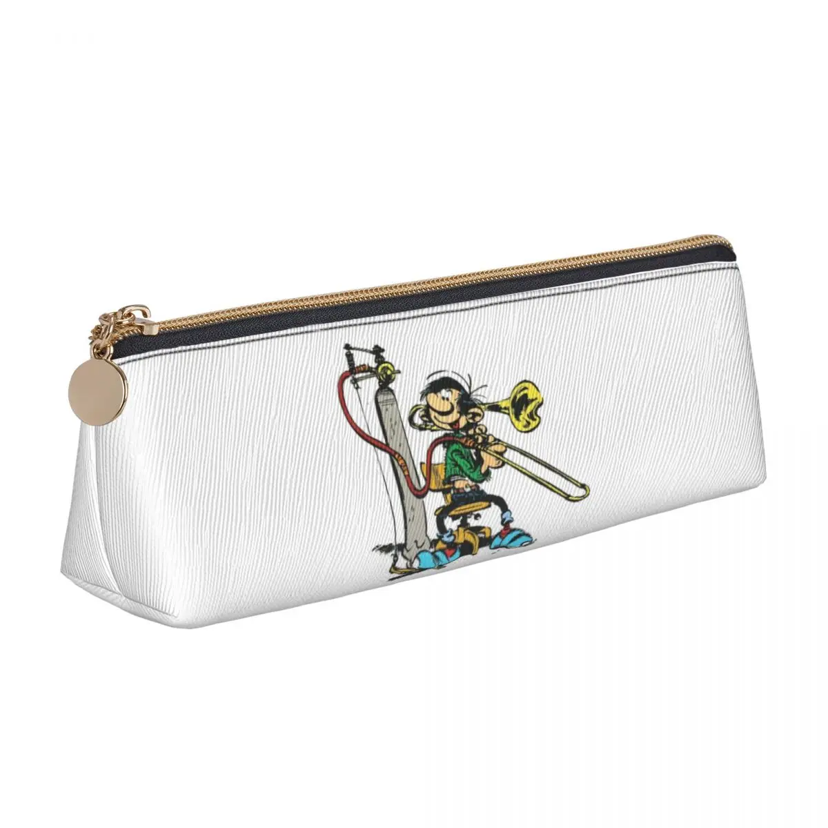 Gaston Lagaffe Big Ben Head Federmäppchen für Schüler, Schule, großes Fassungsvermögen, Stiftbox, Bleistiftbeutel, Schreibwaren, Stifthalter, Tasche