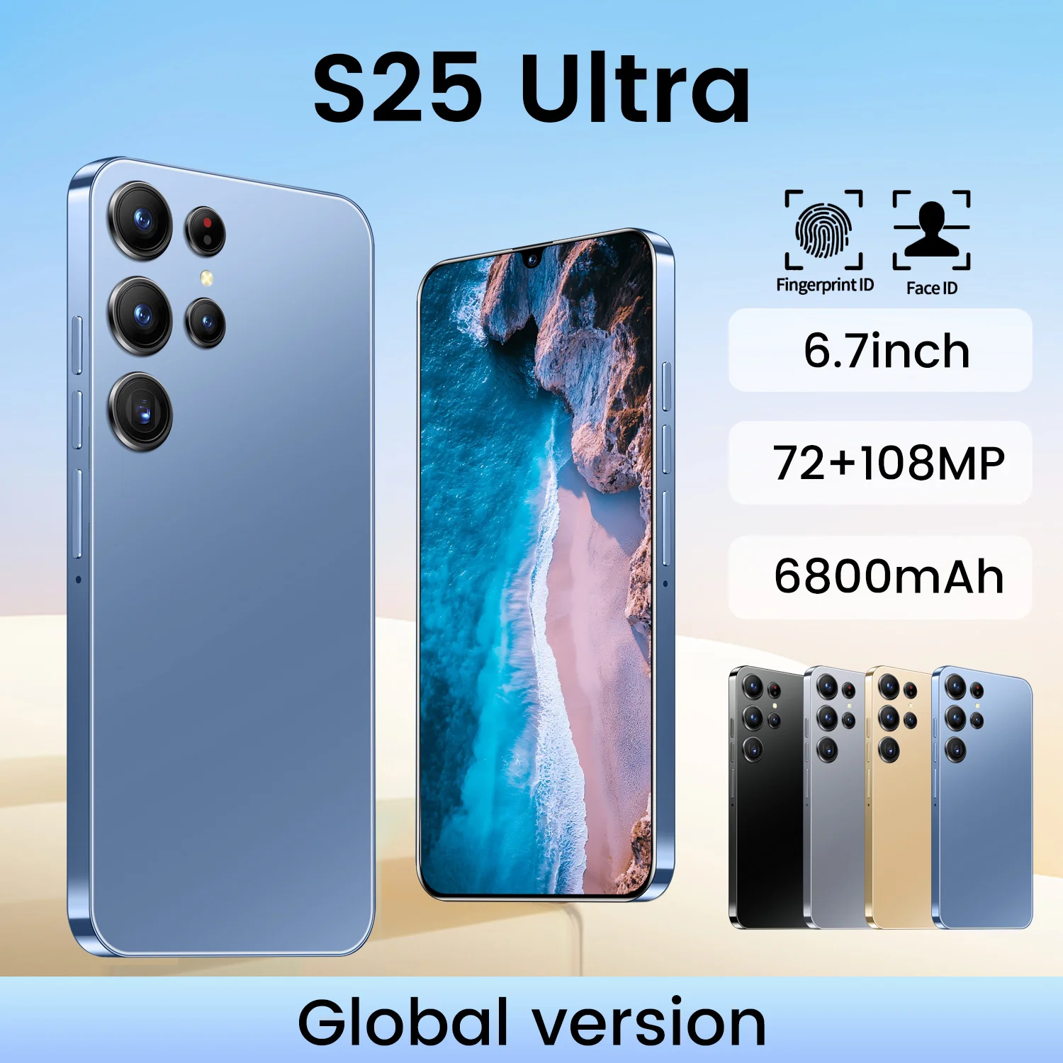 

2025 New S25 Ultra Smartphone 6.7inch Full Screen 4G/5G Cell Phone 16TB+1TB 6800mAh Mobile Phones 108MP Global Version Celulares