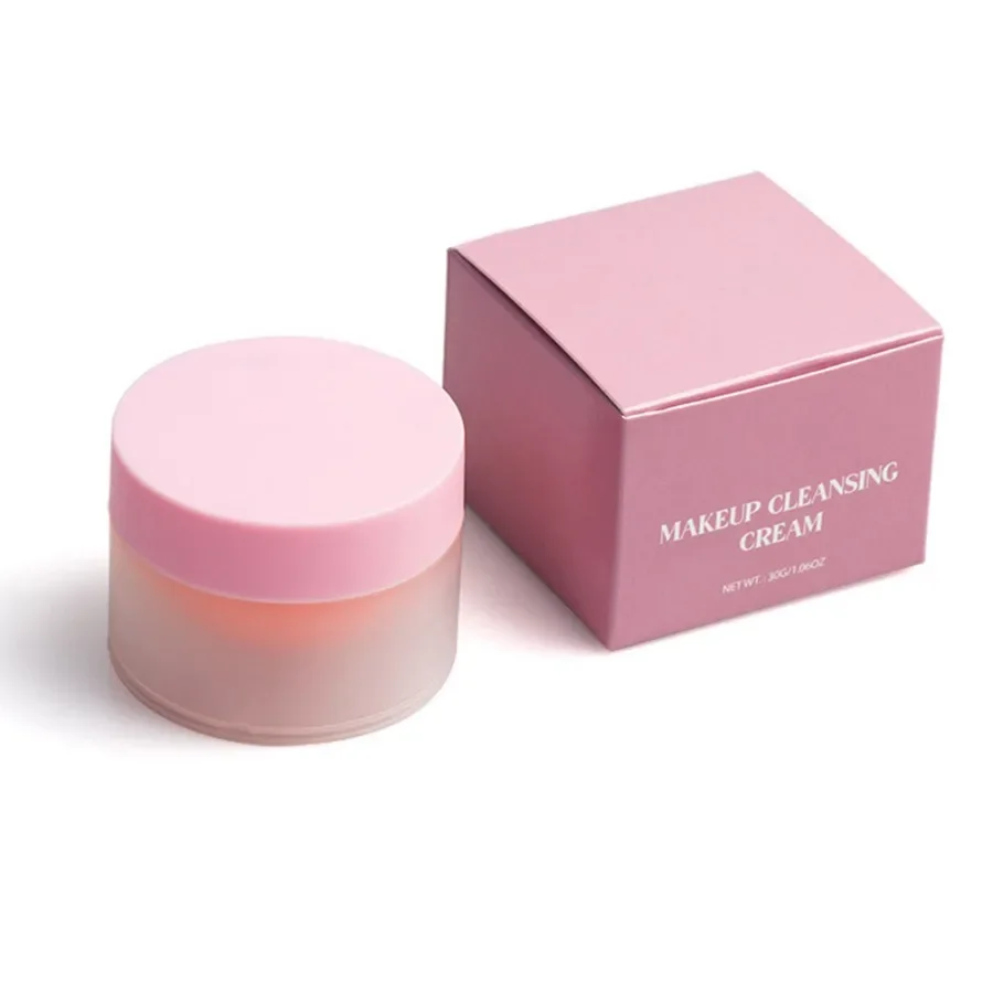 Crema de limpieza de maquillaje de tubo esmerilado personalizada, 30g, fácil de usar, eliminación profunda de maquillaje, maquillaje hidratante suave a granel