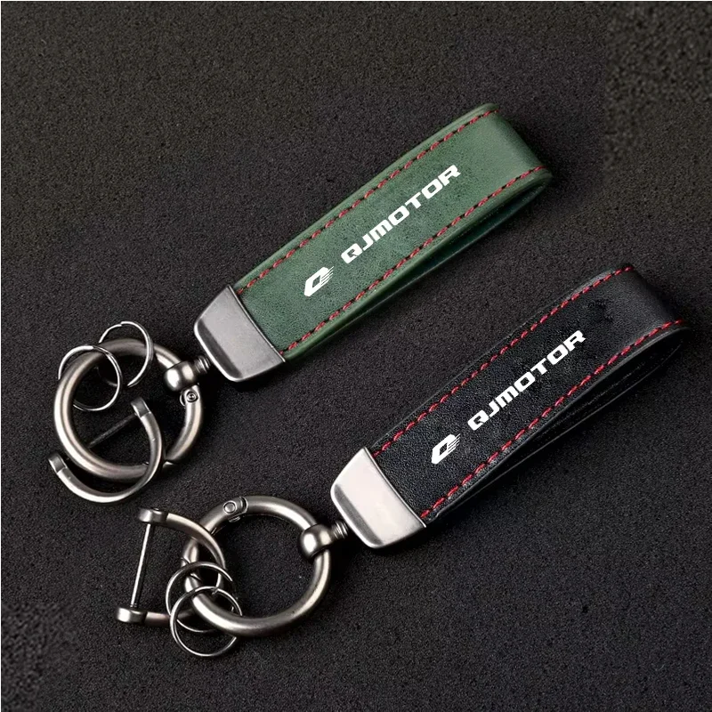 For QJMOTO QJ SRT 800 800X 800SX 800SRT SRT 800X 800 1PCS Motorcycle Metal PU Leather Motorcycle Keychain Ring Accessories