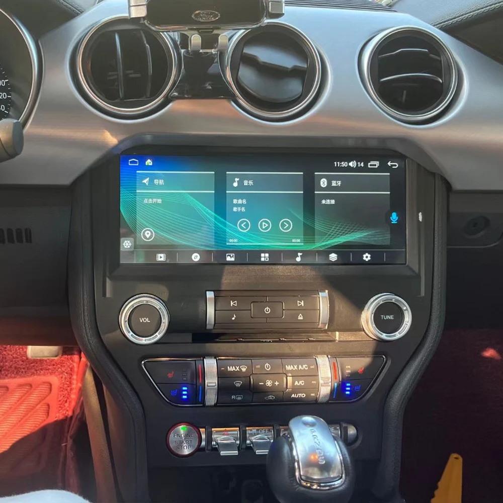 Leitor de Vídeo Multimídia Automóvel para Ford Mustang, Navegação GPS, Tela de Rádio, Android, Receptor, Rádio, 2015-2019, Carplay