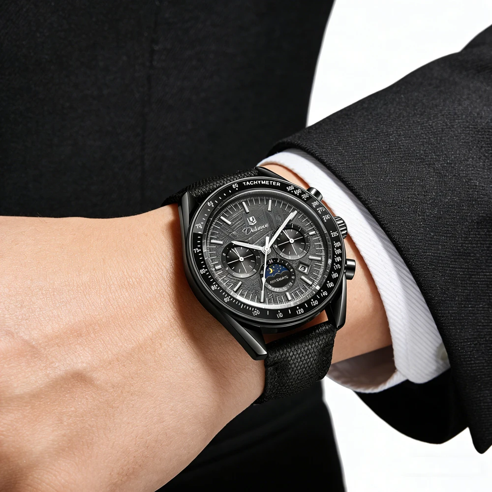Dulunwe 2026 New Men's Watches Top Luxury Mechanical Watch For Men Waterproof Luminous Auto Date Phase Moon Wrist watch Mens
