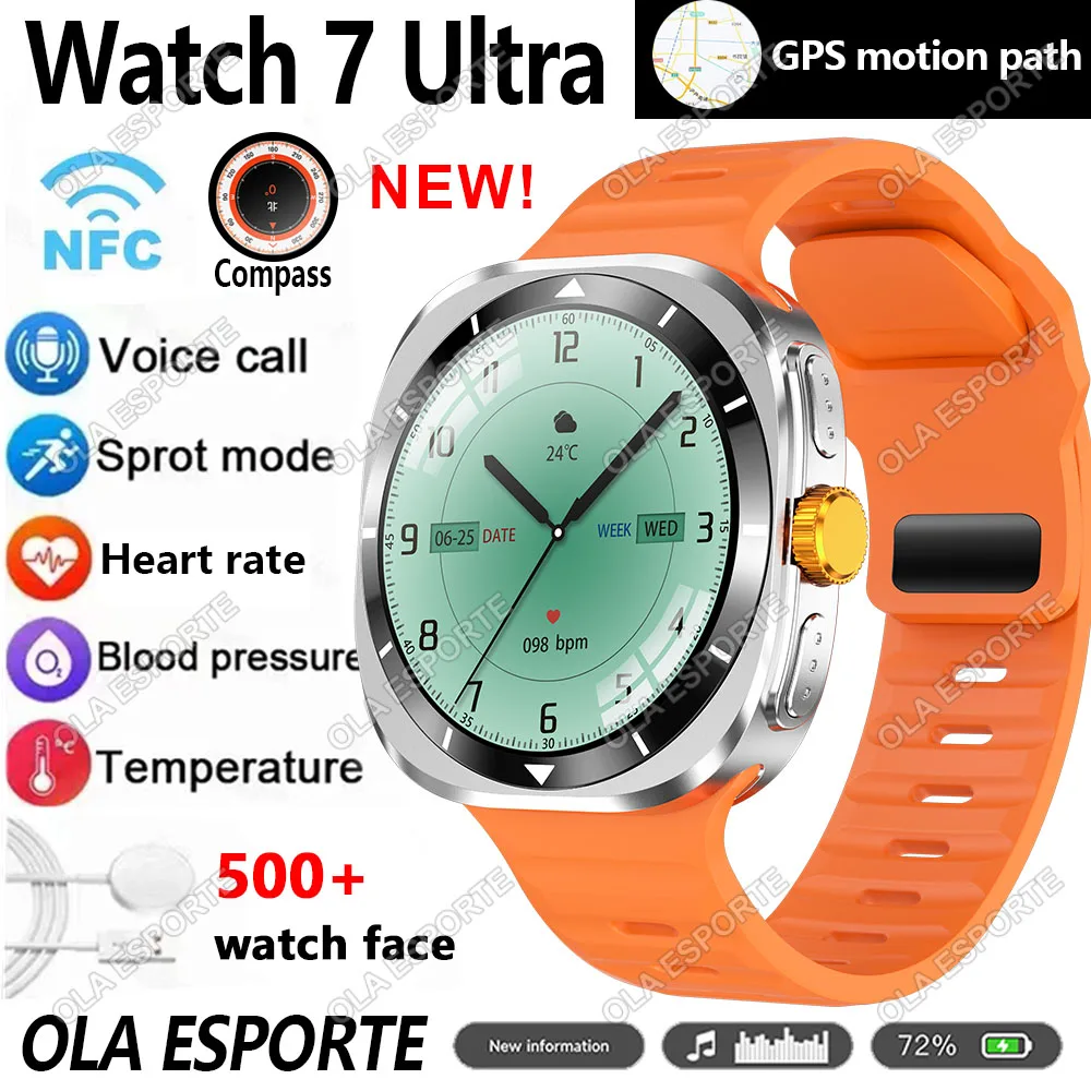 

2024 New For Samsung Galaxy Watch 7 Ultra GPS NFC Compass Smart Watch Outdoor Sport Man Galaxy Watch 6 Upgraded HD Watches Women