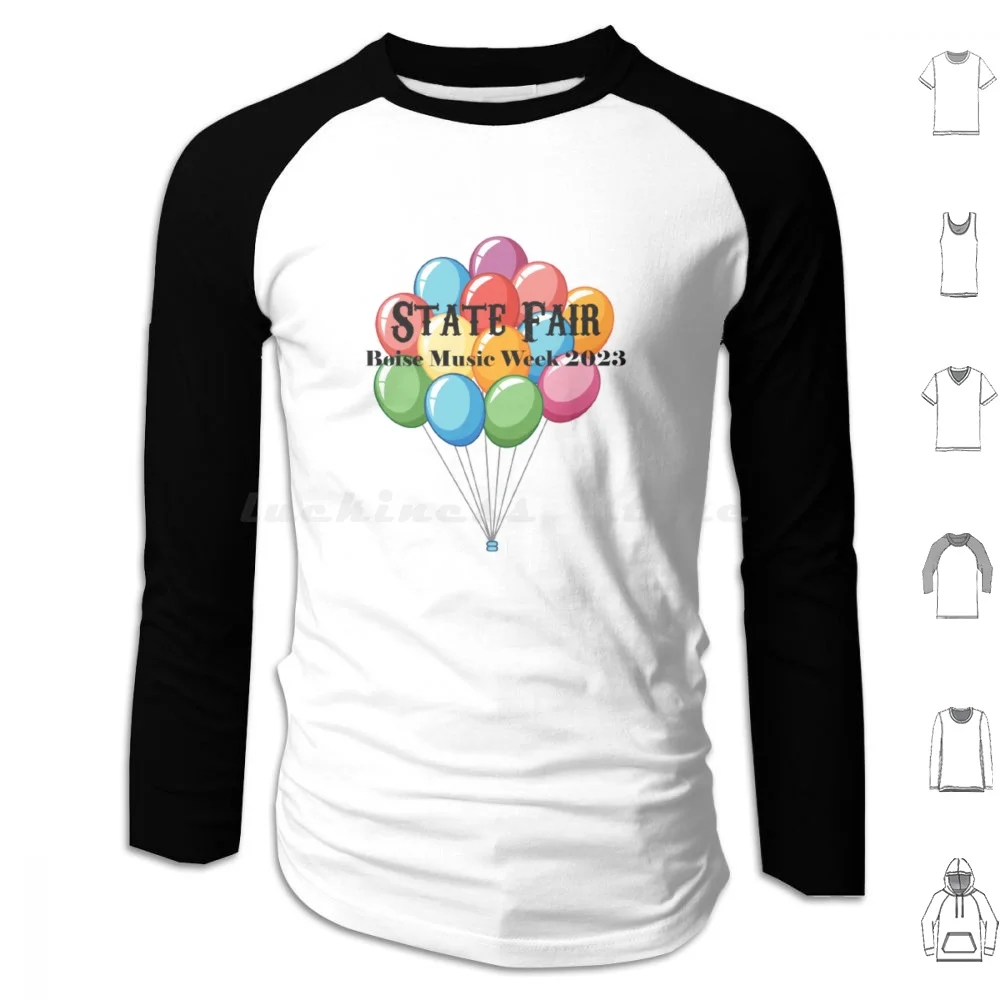 

State Fair Balloons Hoodie Cotton Long Sleeve State Fair Balloons Boise Music Week