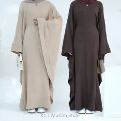 Vestido musulmán de manga murciélago para mujer, Túnica Kebaya modesto, ropa de oración, Dubai Eid Ramadán, Abaya, 2024