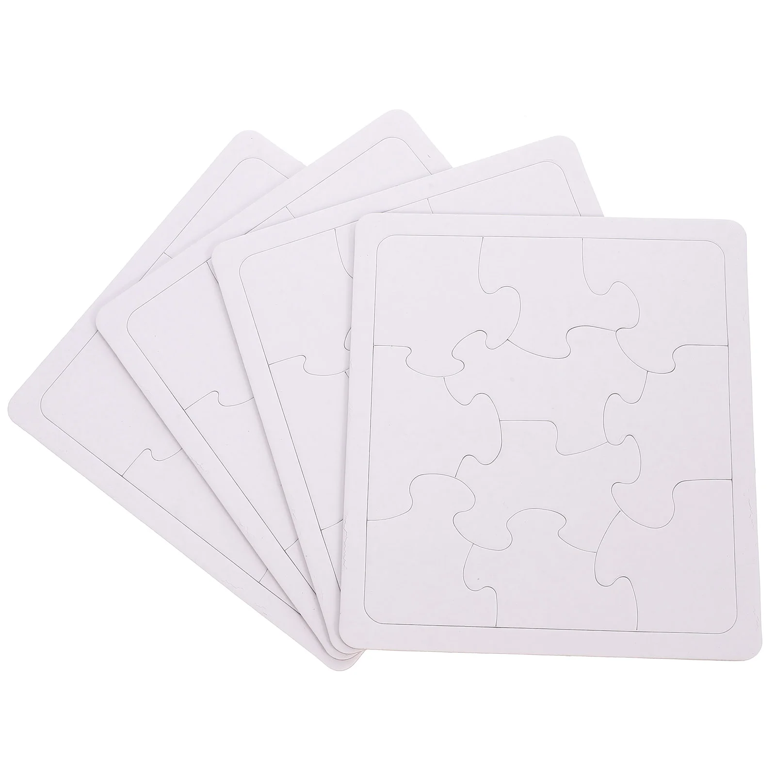 4 Sheets Children's Puzzle Toys Jigsaw Blank Puzzles Blanks Star Shape Drwing Drawing Craft White DIY Crafts