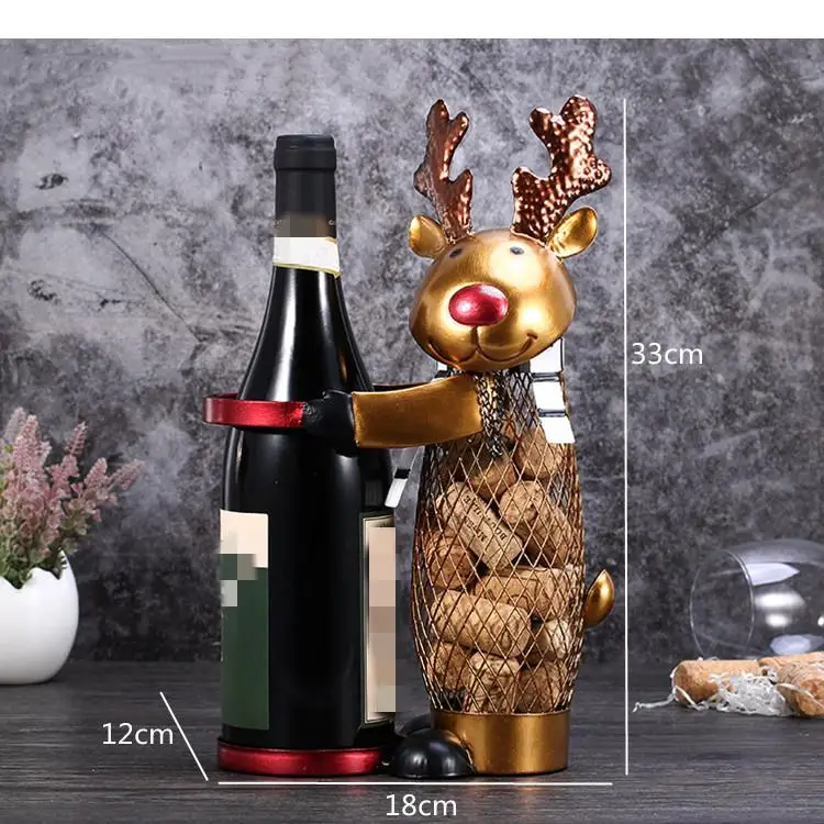 Black Wrought Iron Ornament Animal Wine Stopper Collection Cork Storage Statue Crafts Home Decorations