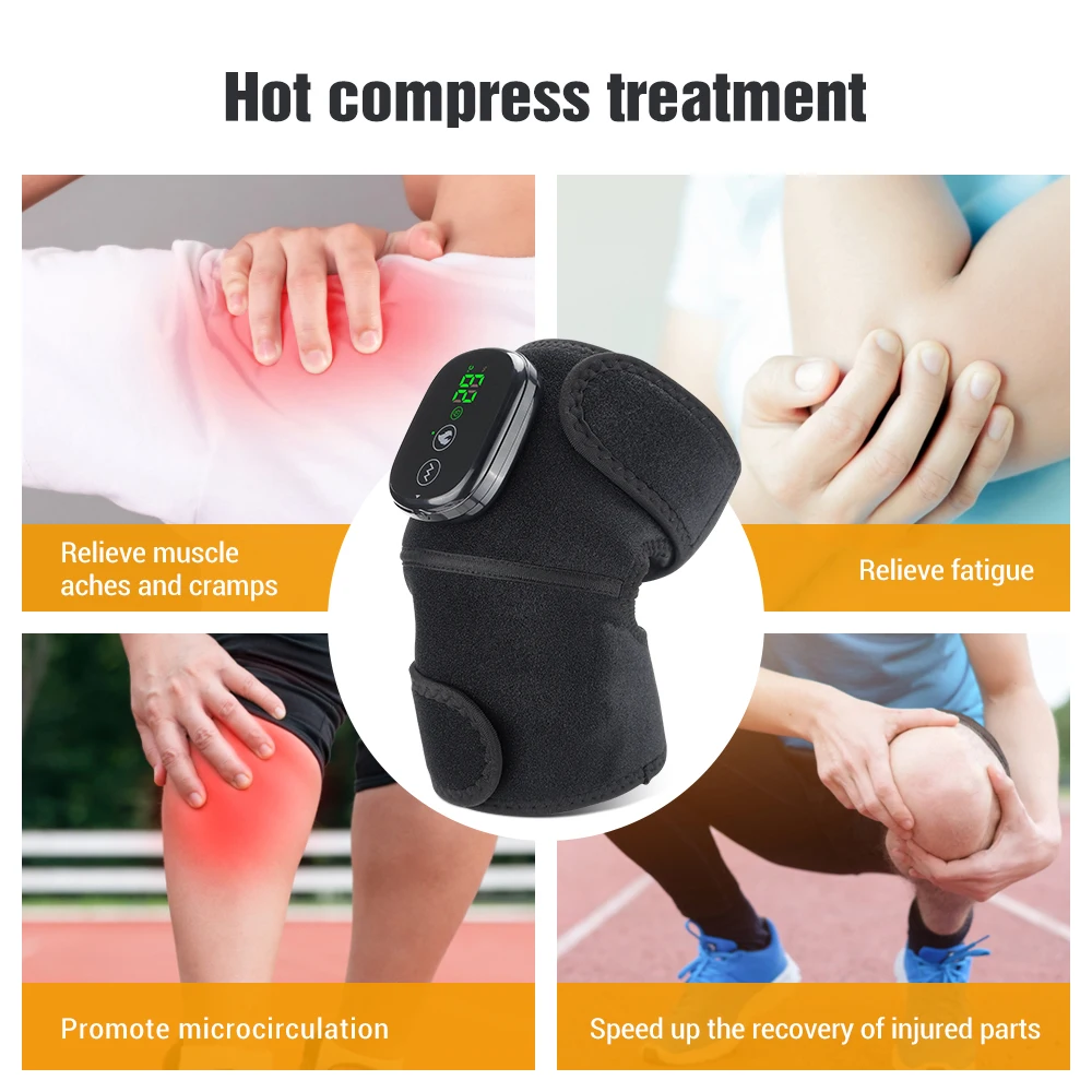 Eletric Heating Vibration Knee Massage Physiotherapy Knee Pads for Elbow Joint Osteoarthritis Rheumatic Pain Warm Massage