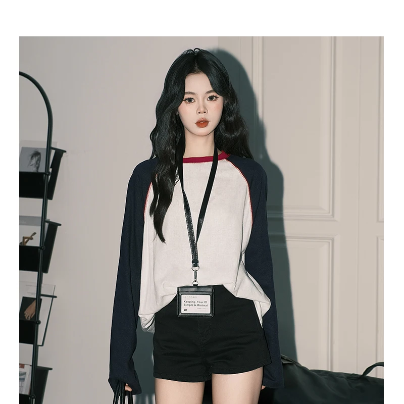 

Long Sleeved T Shirts Art Womens Summer Cotton Hollow Out Split Hem Ultralight Quickdry College Girl Relaxed Streetwear Maillard