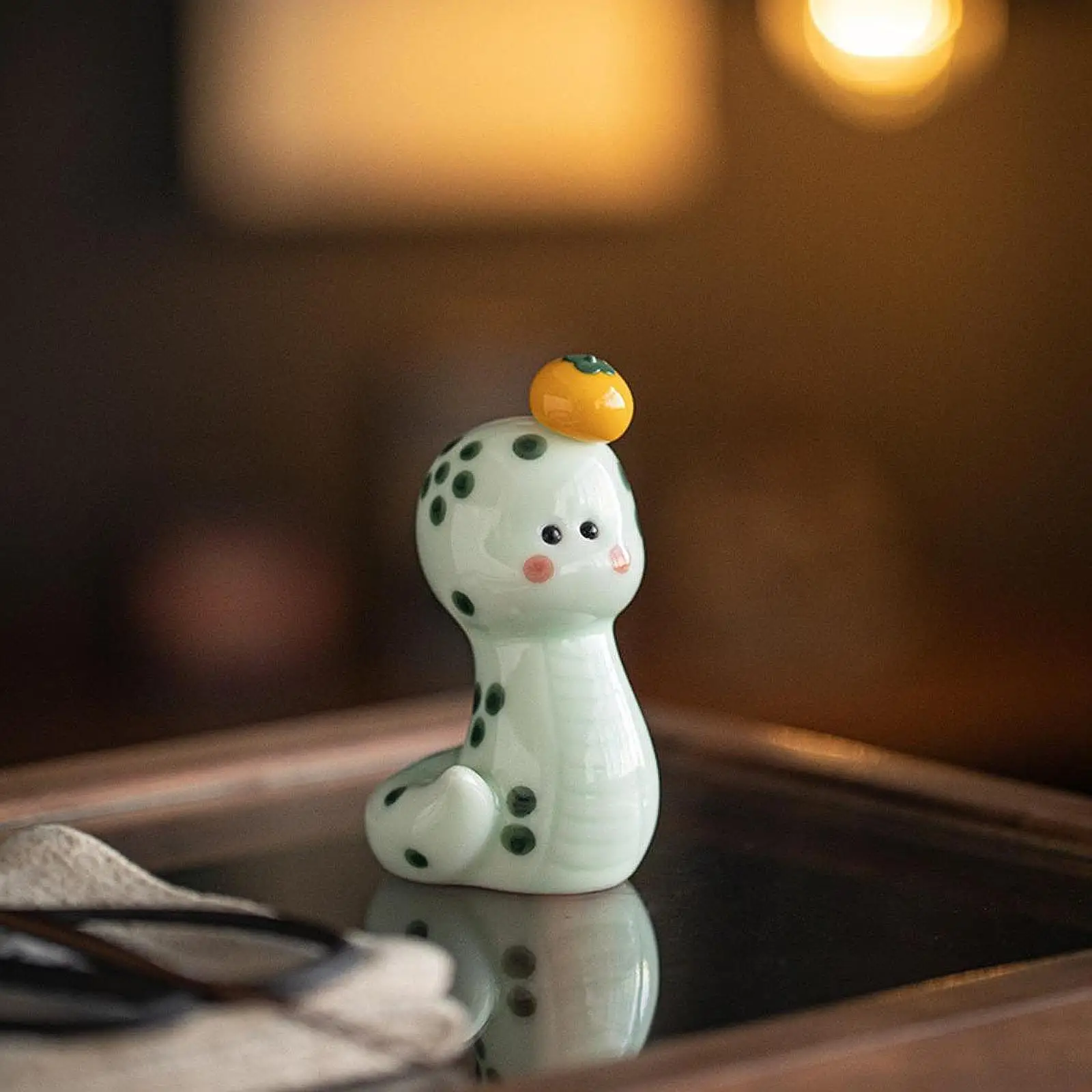 

Chinese New Year Snake Figures Cute Decorative Small Snake Tea Pet Snake Ornament Snake Statue for Desk Home Office Table Decor