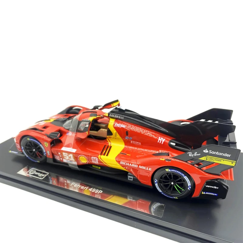 Bburago-限定版のレーシングカー,アクリルボックス,ブラックパッキング,1:18, 499p, 51チャンピオン,合金ハードカバー,Ferrari用