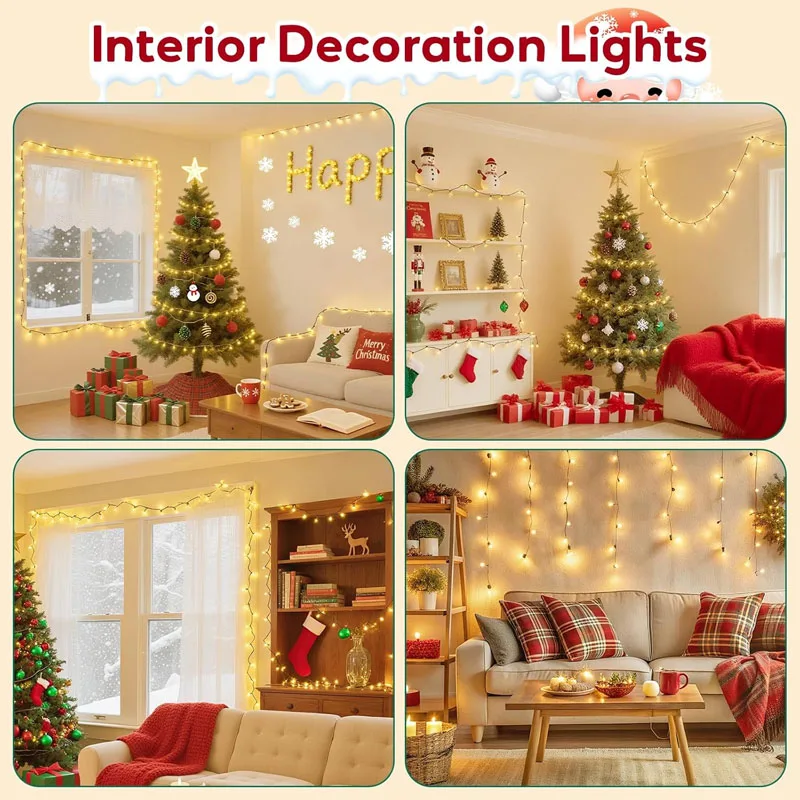 30 متر-60 متر الألعاب النارية سلسلة أضواء الجنية عيد الميلاد ضوء جارلاند LED لحفل زفاف السنة الجديدة شجرة عيد الميلاد مصابيح ديكور