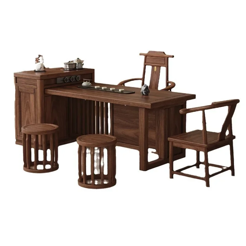 Walnut Tea Table Multifunctional Balcony Home Chinese Style