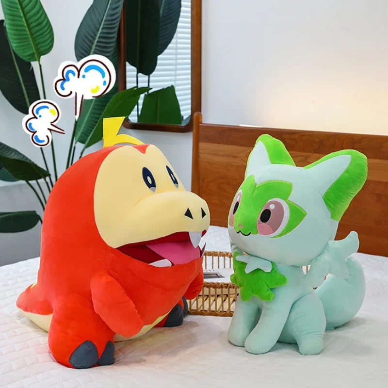 Cartoon Pokemon Anime Plush Toy Runshui Duck Dumb Fire Crocodile New Leaf Cat Royal Three Houses Plushies Xmas Gift for Children