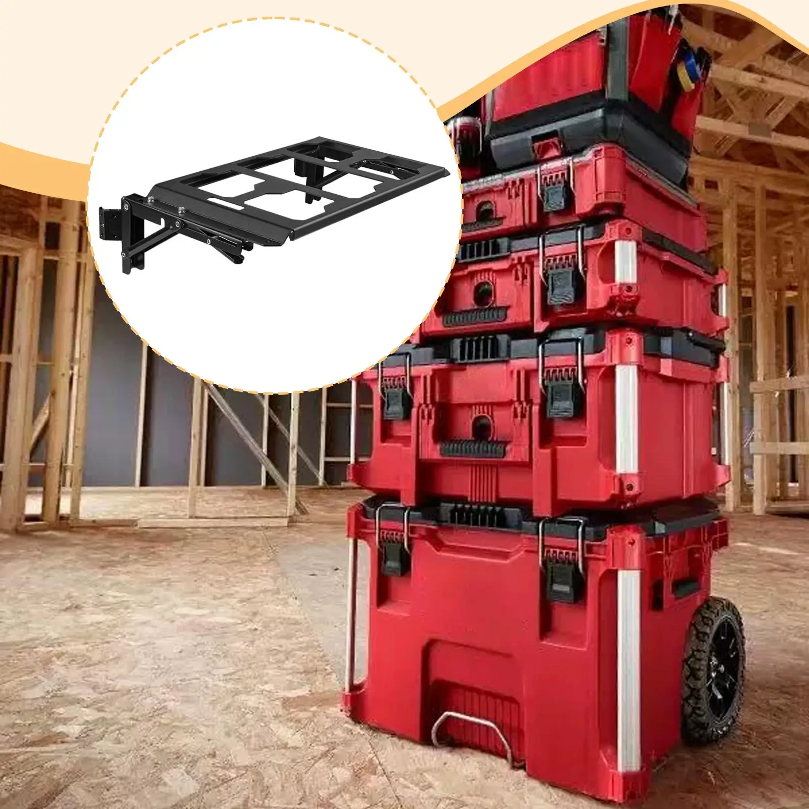 Work Storage Bracket Foldable Space Saving Carbon Steel Versatile Workbench Stand