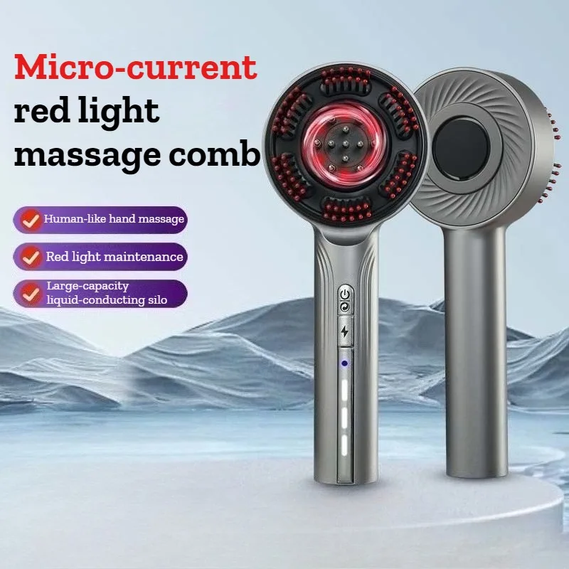 Red Light Ems Massage Combs Professional Wireless Portable Electric Silicone Scalp Massage Comb Labor-saving Massagers Machine