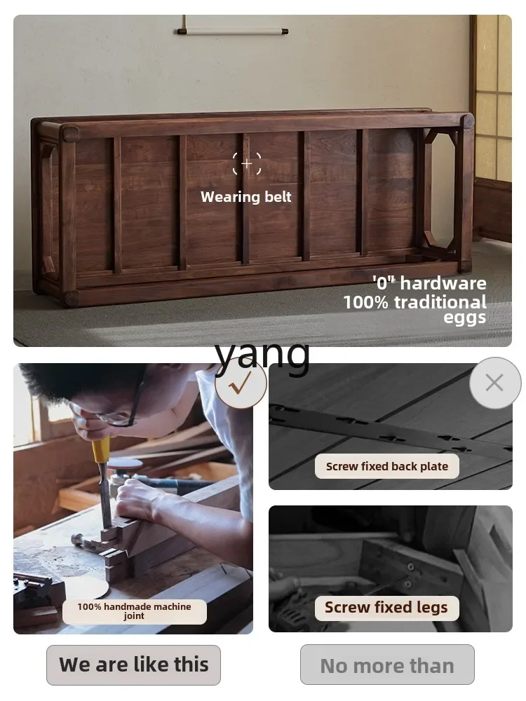 LM， black walnut new Chinese solid wood simple dual-purpose push-pull solid wood sofa bed
