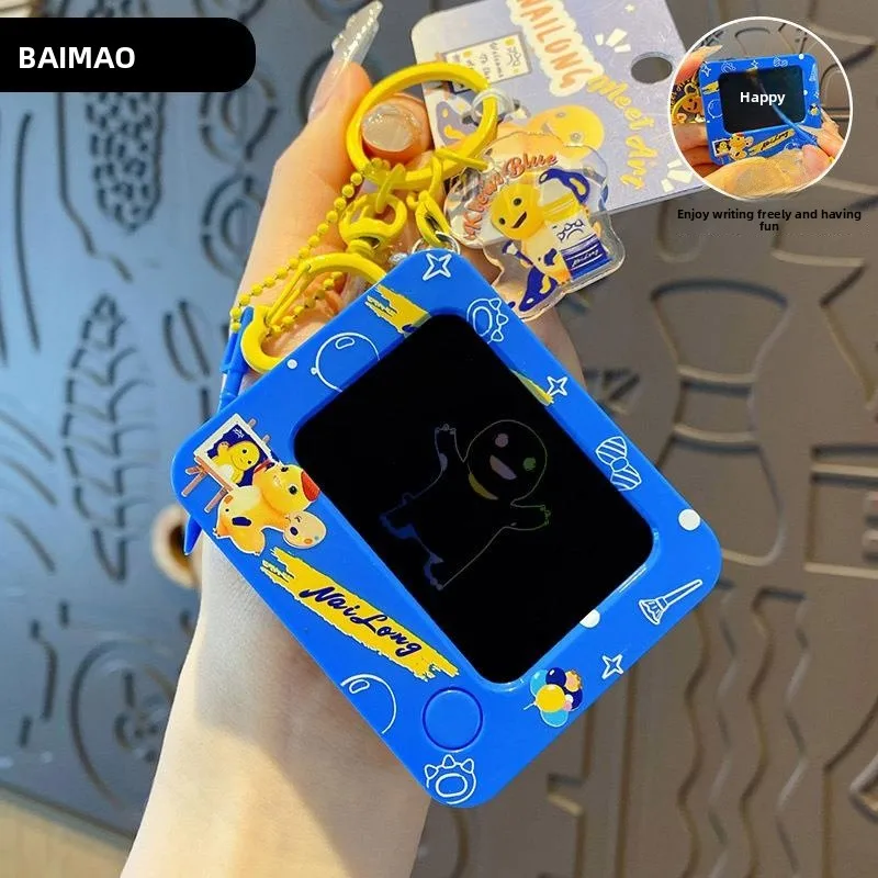 Creative Graffiti Erasable Fun Keychain Blackboard Brainy Toy Bag Pendant Baimao Milk Dragon Interactive Learning Tool