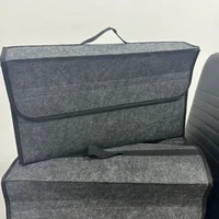 Gray Anti Slip Compartment Boot Storage Organizer Tool Car Storage Bag Car Trunk Organizer Soft Felt Storage Box Car Accessories 4