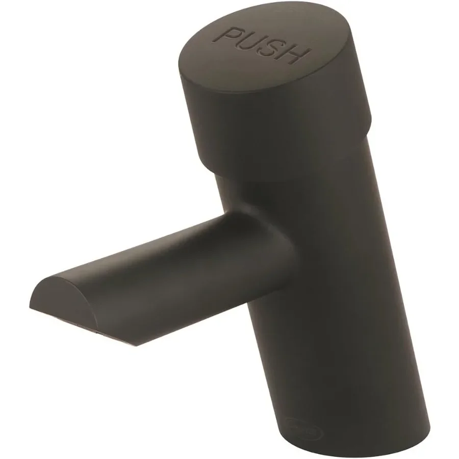 

0357P-MB Slow-Close Single Handle Basin Metering Faucet w/Optional Deckplate Plain Indicator in Matte Black