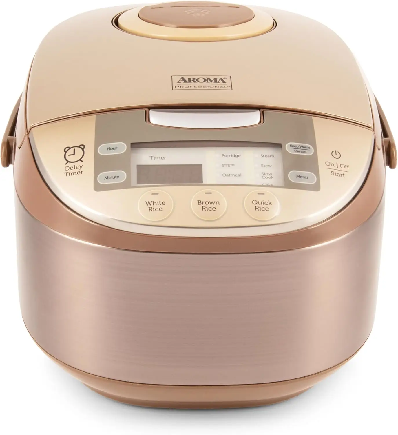 

Housewares ARC-6106 Professional 6 Cups Uncooked Rice, Slow Cooker, Food Steamer, MultiCooker, Champagne