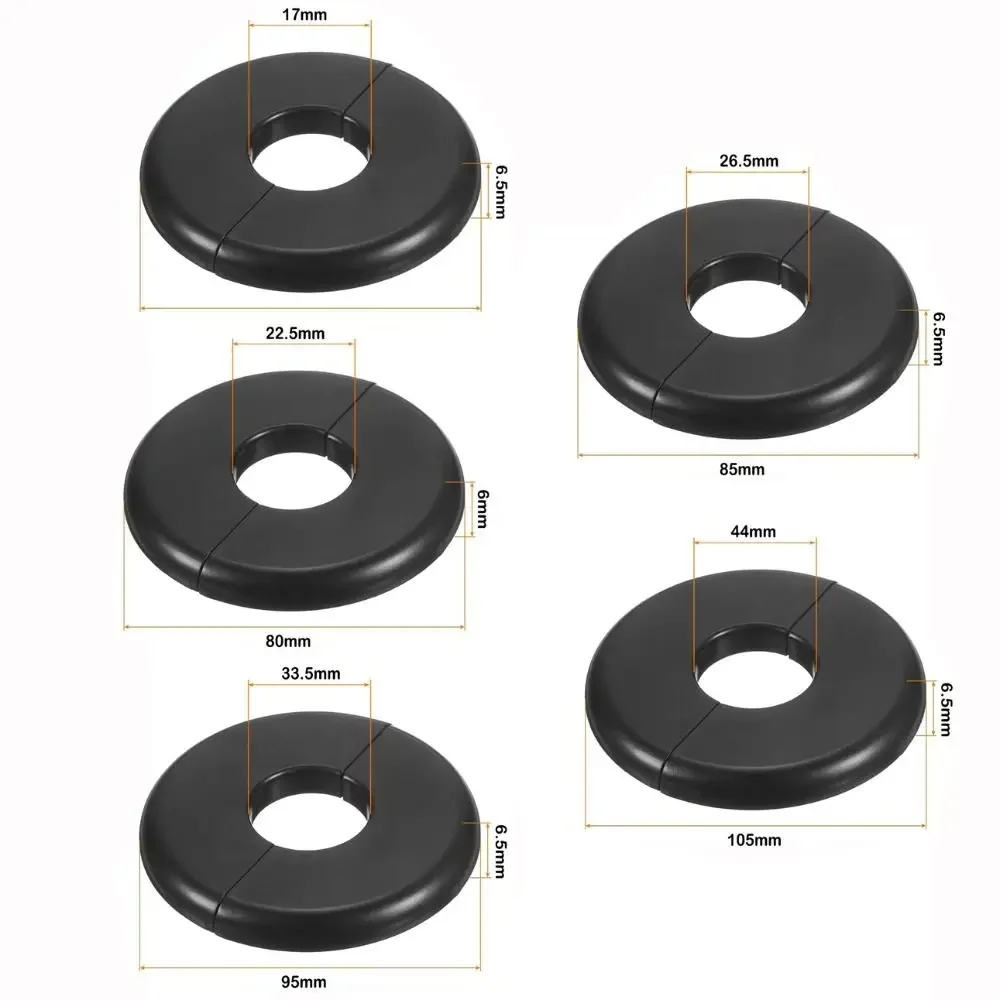 Useful ABS Shower Faucet Cover Round White Faucet Decorative Cover Black Pipe Wall Covers Shower