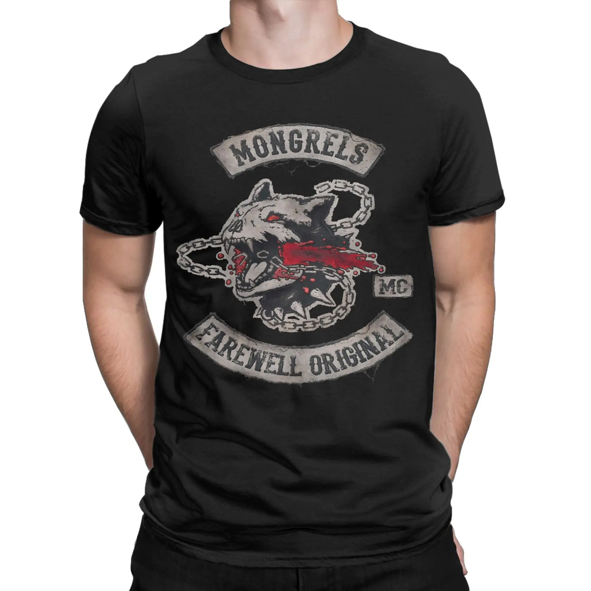 Unique Days Gone Mongrel Farewell Originals T-Shirt Men Round Collar Cotton T Shirts Motorcycle Short Sleeve Tees Plus Size Tops