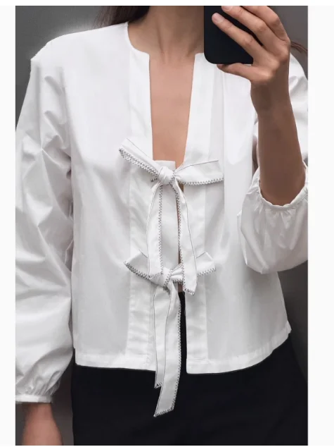 Dulce nudo decorado a rayas antung redondo Ne irt Primavera Verano Nueva llegada Mujer Faion Casual Loose Fit C...