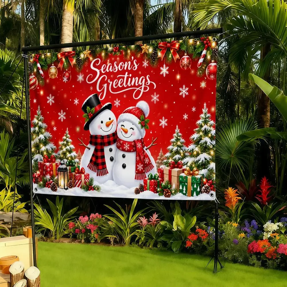 Merry Christmas Snowman Snowflake Flags decor flag banner,wall hanging flag,indoor outdoor wall decor,yard garden porch patio