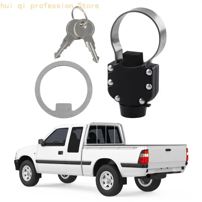 Metall-Pickup-Truck-Heckklappenschloss-Set mit Schlüsseleingang, Scharnierabdeckung ohne Bohren für den Zugang zur – Detail 7