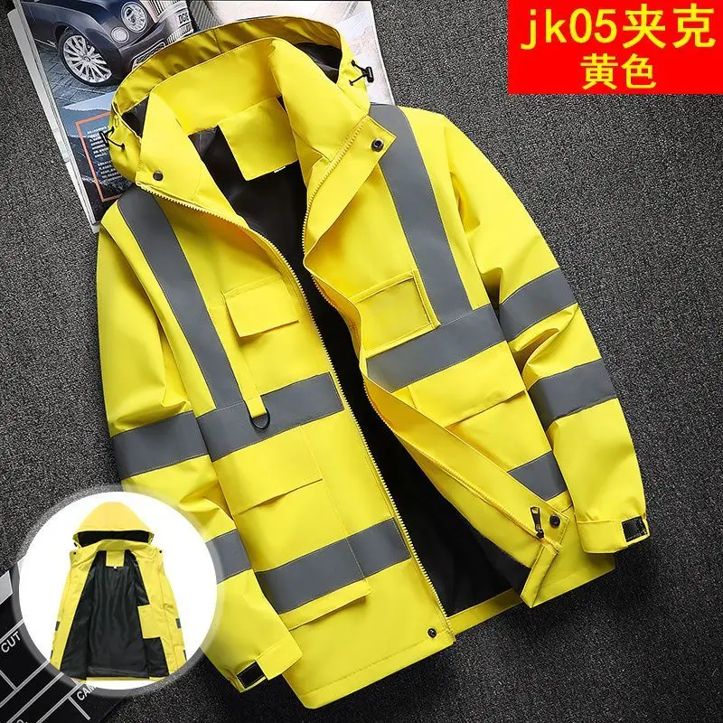 Men's construction clothing construction site clothing, reflective jacket, lightweight windproof and waterproof outdoor jacket