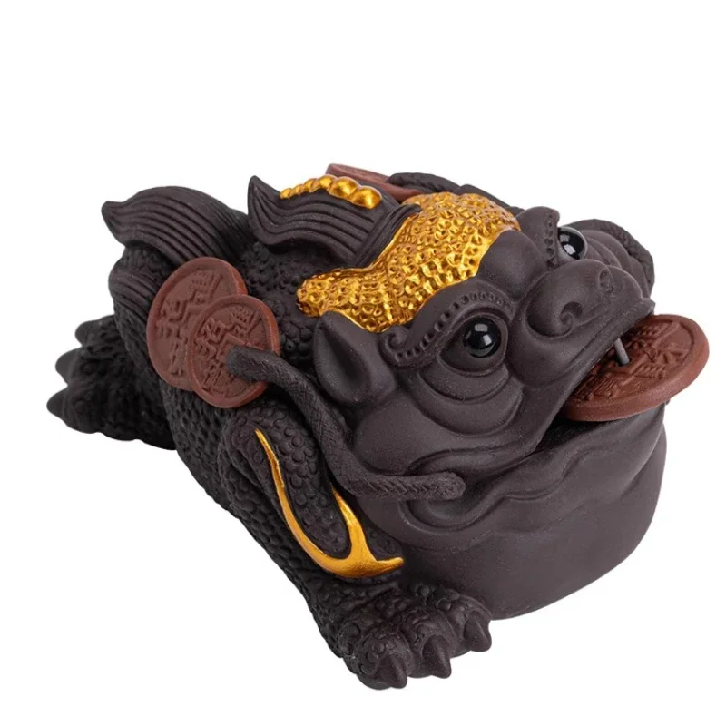 

Purple Sand Golden Toad Tea Ornaments Decoration High-End Supportable Purple Clay Boutique