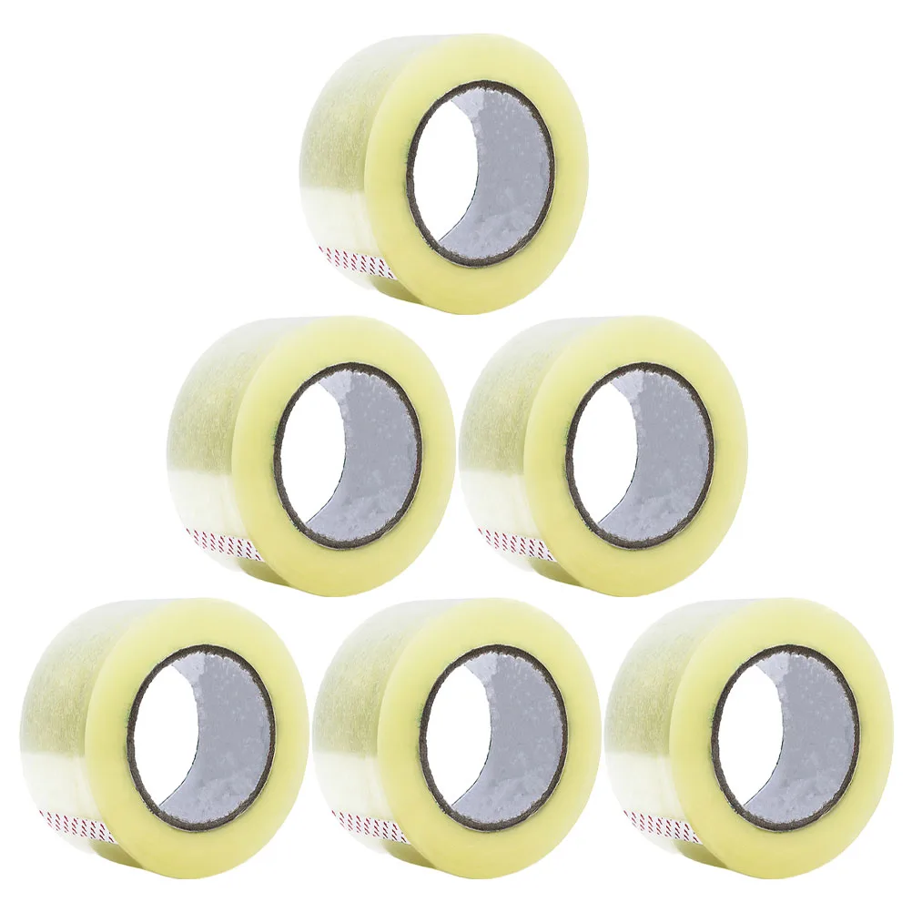 6 Rollen transparentes, klares Dichtungsband für Verpackungsboxen, robustes, wasserdichtes Klebeband für das Heimbüro