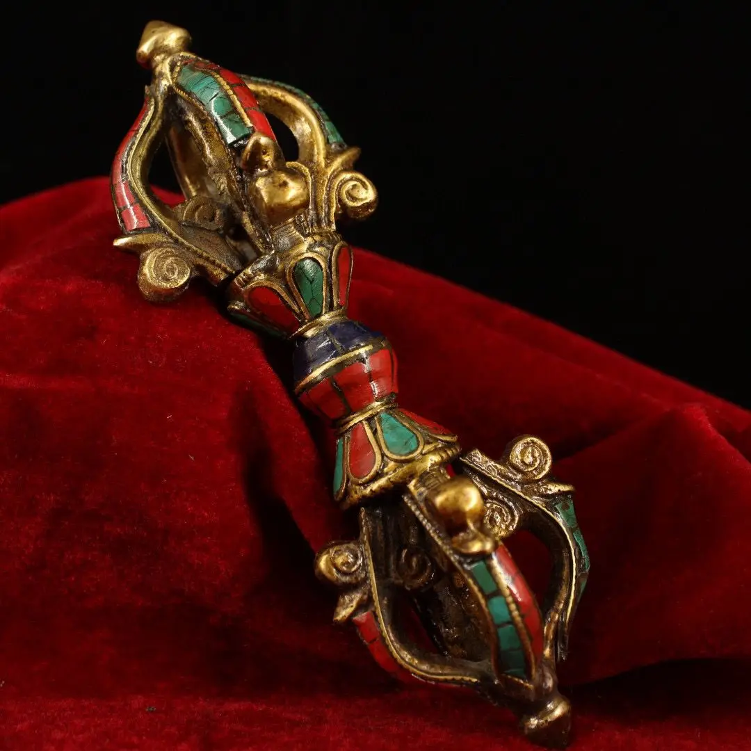Tibet Tibetan Five-stranded Vajra Suppression Magic Artifact Statue Home Garden Decoration Fengshui Figurines Ornaments Crafts