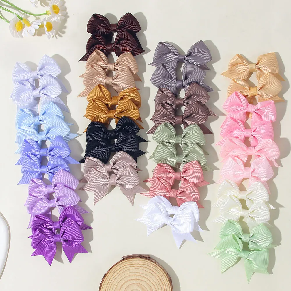 40 قطعة/المجموعة طفل أزياء جميلة الانحناء مقاطع الشعر مجموعة الشريط الفتيات بوتيك المشابك اليدوية جديد إكسسوارات الشعر هدايا بالجملة